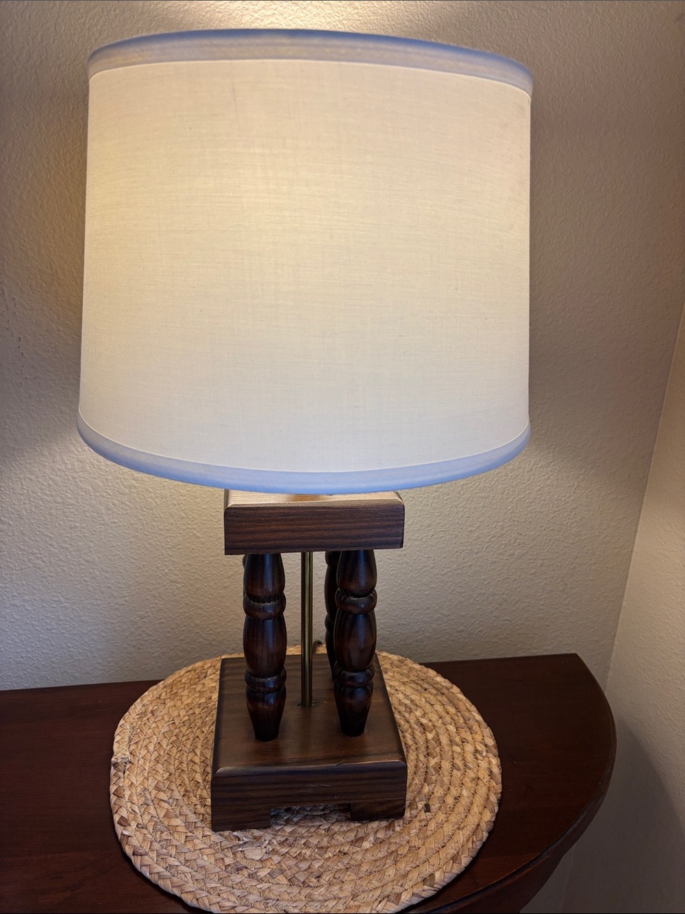 Vintage MCM Solid Wood Alabama Lamp Company Brass Hardware Mid Century Modern
